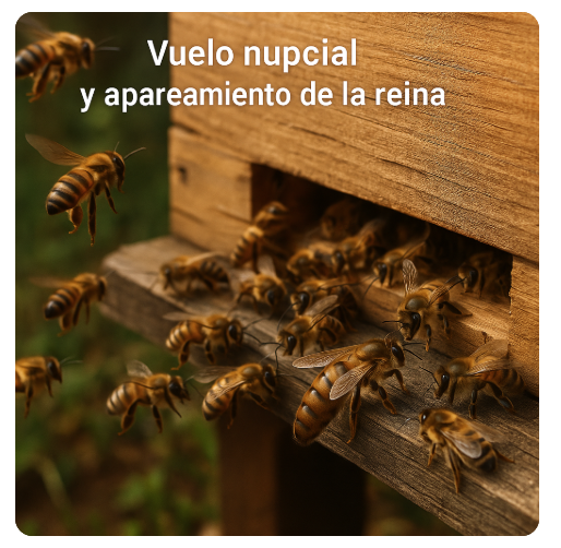 Fase 6: Vuelo nupcial y apareamiento de la reina